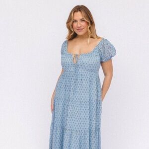 Daughters of India Sita Maxi Dress 3X Bluebell NWT